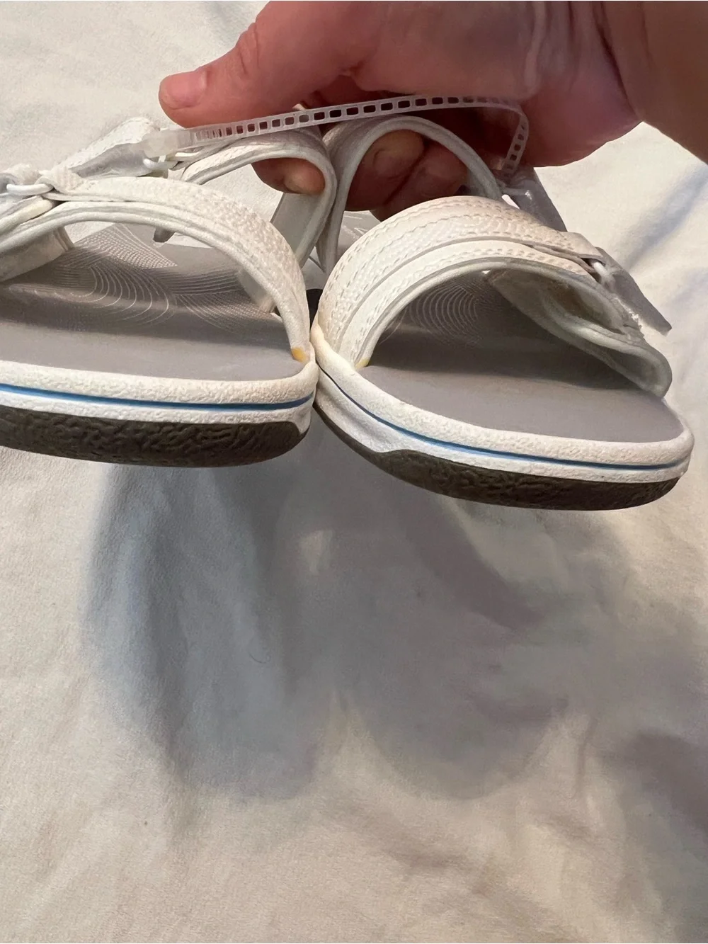Clarks White Cloudsteppers Breeze Piper Double Strap Slide Beach Summer Sandals - Picture 14 of 14